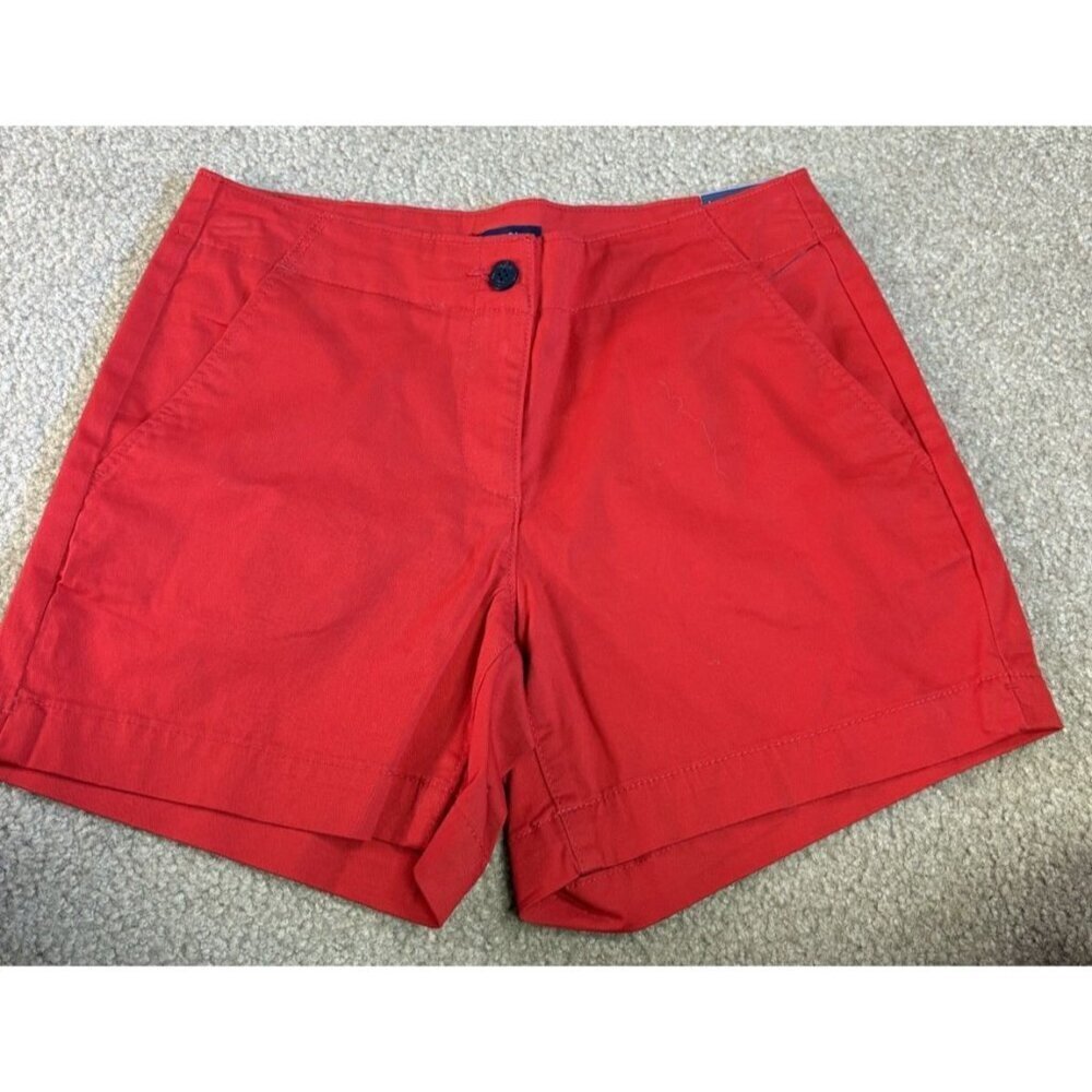 Nautica Mid Rise Twill Short Women’s Size 4 Red Inseam 5”
